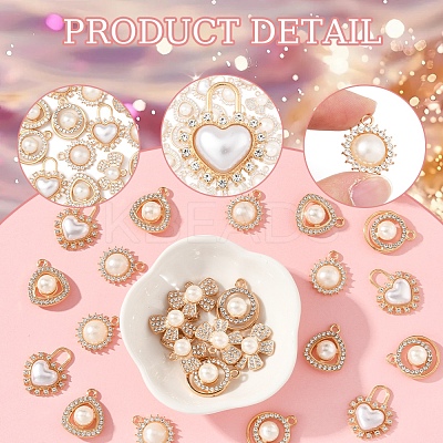 25Pcs 5 Styles Alloy Rhinestone Charms FIND-FS0003-53-1