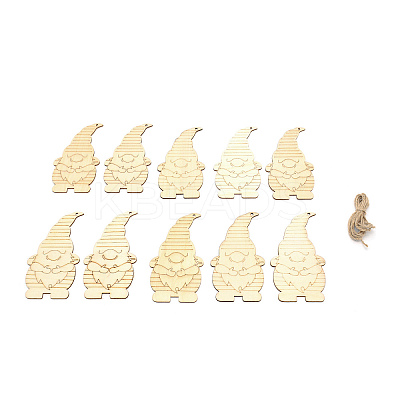Christmas Santa Claus Wooden Ornaments Set WOOD-WH0027-08-1