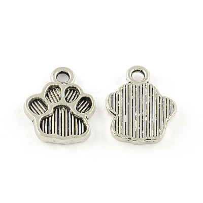 Dog Paw Prints Tibetan Style Alloy Pendant Enamel Settings TIBEP-R338-30AS-NR-1
