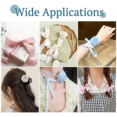 9 Yards 3 Colors Polycotton Pleated Ribbon OCOR-TA0002-07A-1