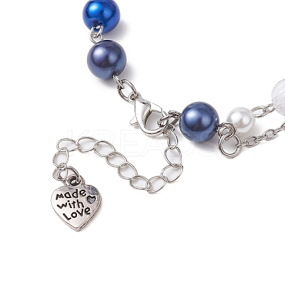 2Pcs Glass & Acrylic Beads Charm Bracelets BJEW-JB11411-1