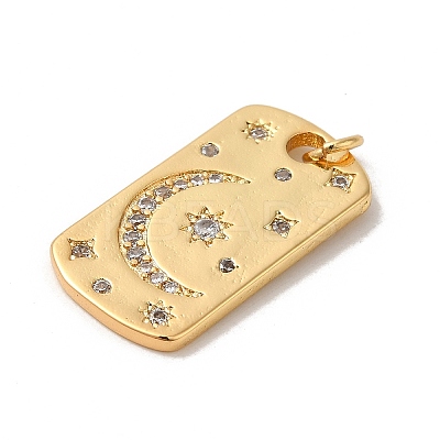 Rack Plating Brass Micro Pave Cubic Zirconia Pendants KK-K377-39G-1