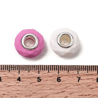Spray Painted Faceted Resin European Beads RESI-C063-02B-1
