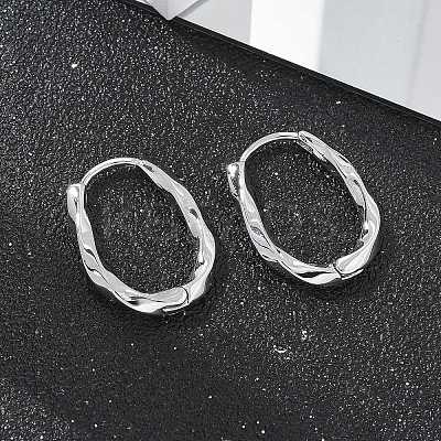 Brass Twist Hoop Earrings EJEW-Q014-02P-1