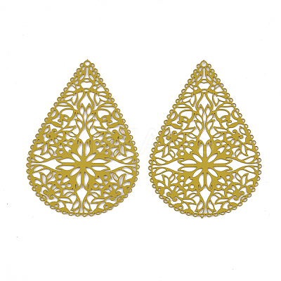 430 Stainless Steel Filigree Pendants X-STAS-S108-15E-1