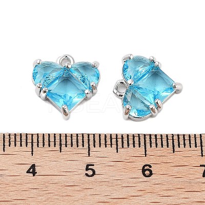 Brass Pave Cubic Zirconia Charms KK-Z059-09P-1