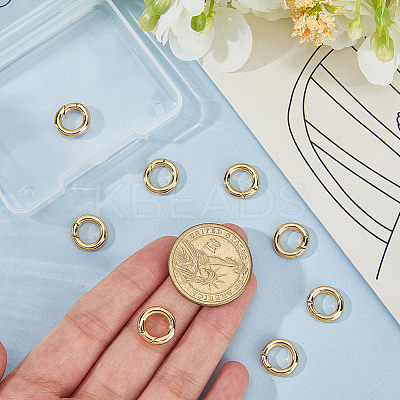 10Pcs Brass Spring Gate Rings KK-BBC0022-07A-1