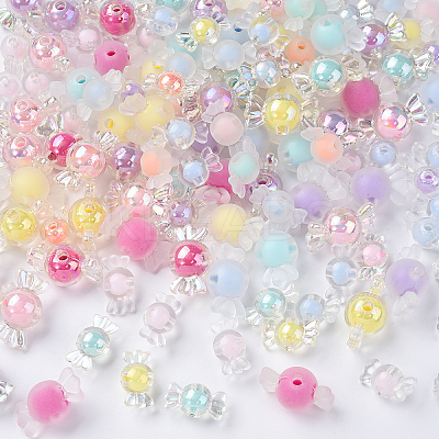 30Pcs Transparent Acrylic Beads TACR-YW0002-35-1