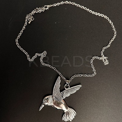 Vintage Alloy Flying Bird Pendant Necklaces for Men Women SG2884-1