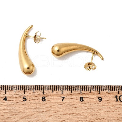 304 Stainless Steel Teardrop Stud Earrings EJEW-F398-05G-1