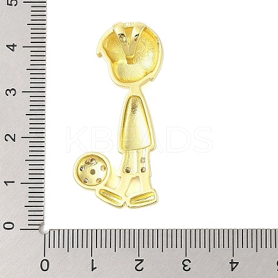 Rack Plating Brass Micro Pave Clear Cubic Zirconia Pendants KK-S380-40A-G-1