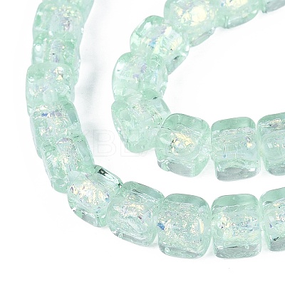 Handmade Foil Glass Beads Strands FOIL-Q002-04F-1