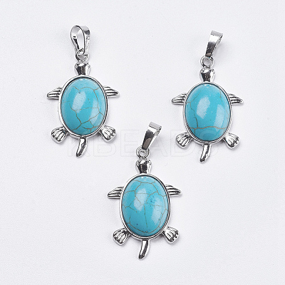 Synthetic Turquoise Pendants G-F265-01L-1