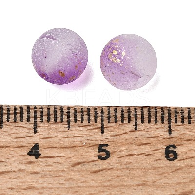 Frosted Transparent Glass Beads GLAA-A045-04E-1