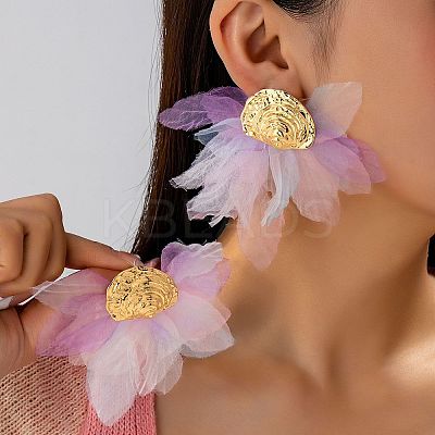 Alloy Cloth Stud Earrings for Women WGD0187-01-1