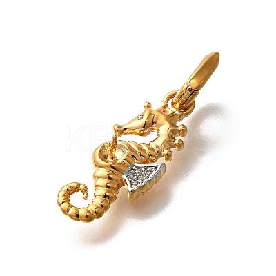Brass Micro Pave Cubic Zirconia Pendants KK-S517-01B-G-1