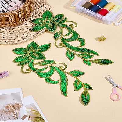 1Pair Embroidery Thread Flower Cloth Patches PATC-LP0001-49-1