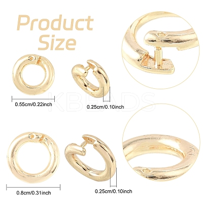 10Pcs Brass Locking Jump Rings KK-YW0003-96A-G-1