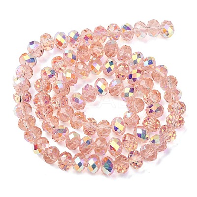 Electroplate Transparent Glass Beads Strands EGLA-A046-01C-15-1