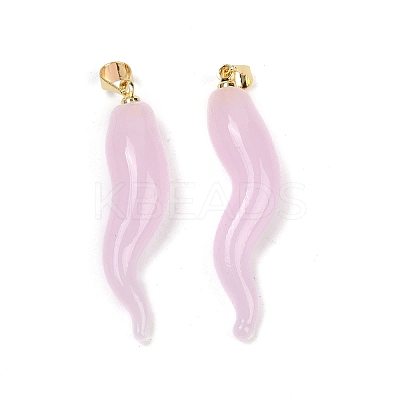 Handmade Lampwork with Brass Pendants KK-Q095-02-1