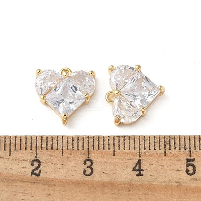 Brass Micro Pave Clear Cubic Zirconia Pendants KK-Q031-42G-03-1