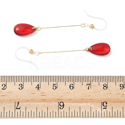 Electroplated 304 Stainless Steel Resin Dangle Earrings EJEW-Z129-06G-01-1