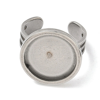 304 Stainless Steel Cuff Ring Findings STAS-B126-11B-P-1