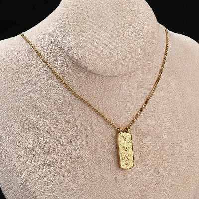 304 Stainless Steel Rectangle Number Pendant Necklaces NJEW-D300-01G-03-1