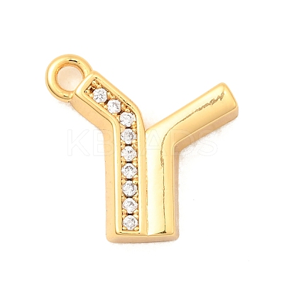 Brass Micro Pave Cubic Zirconia Charms KK-C117-12G-Y-1