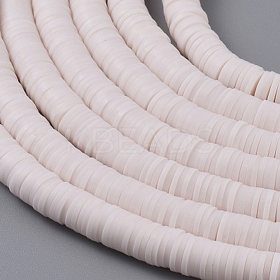 Flat Round Handmade Polymer Clay Beads LS-CLAY-R067-8.0mm-16-1