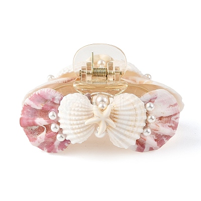 Bowknot Shape Natural Shell Claw Hair Clips PHAR-TA000006-1