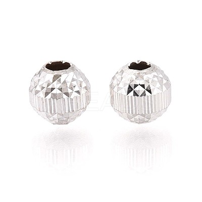 Textured 925 Sterling Silver Beads STER-T008-47S-1