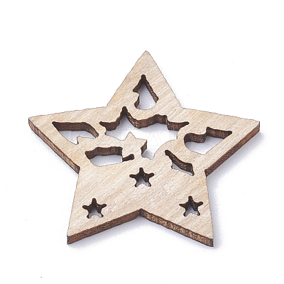 Undyed Wooden Pendants LS-WOOD-S040-23-1