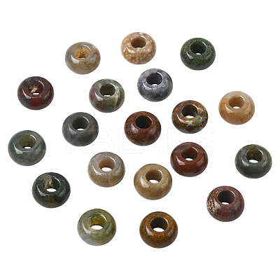 20Pcs Natural Indian Agate European Beads G-PA0001-29-1