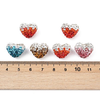 Polymer Clay Rhinestone Beads X-RB-A049-M-1