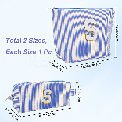 Letter S Polyester Makeup Storage Bag AJEW-WH20001-73B-1