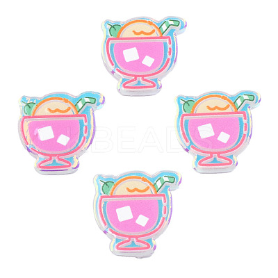 Transparent Printed Acrylic Cabochons TACR-N016-32-1