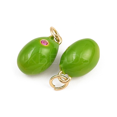 Brass Micro Pave Cubic Zirconia Charms X-KK-B157-27B-G-1
