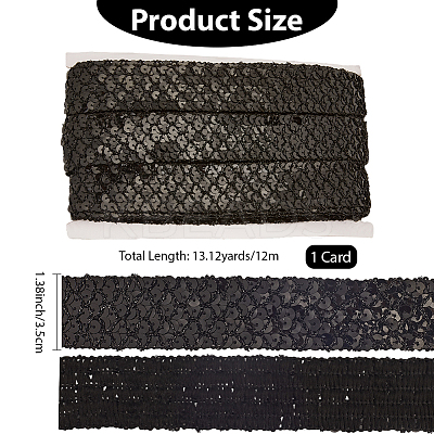 Polyester with PT Paillette Lace Trim Ribbon OCOR-WH20073-01D-1