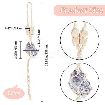 Irregular Natural Amethyst Hanging Pendant Decoration HJEW-WH0069-03B-1