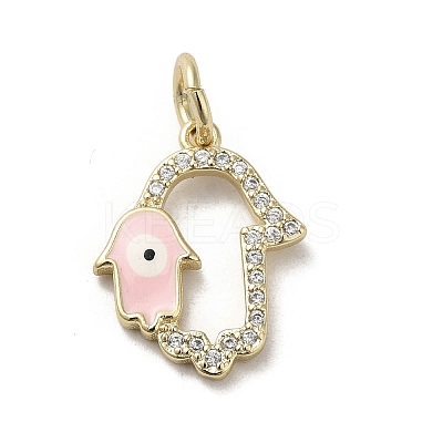 Brass Micro Pave Cubic Zirconia Pendants KK-E092-24G-02-1