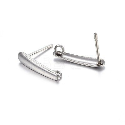 Non-Tarnish 201 Stainless Steel Stud Earring Findings X-STAS-P210-39P-1