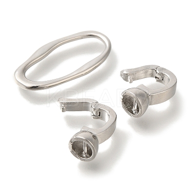 Brass Fold Over Clasps KK-K389-010P-1