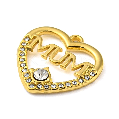 Ion Plating(IP) Real 18K Gold Plated 304 Stainless Steel Rhinestone Pendants STAS-P341-08G-01-1