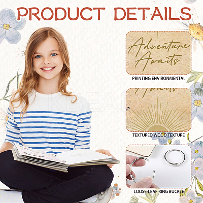 1 Set Wooden 2-Ring Loose Leaf Binder Postcard Phote Album Cover DIY-SD0001-02D-1
