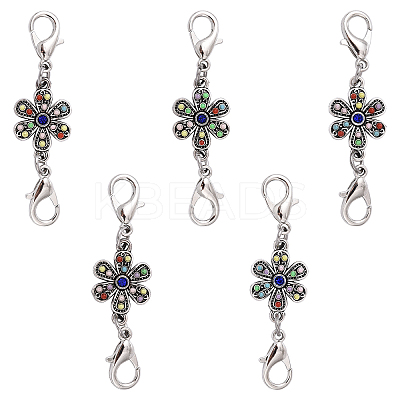 5Pcs Alloy Pendant Decorations HJEW-YW00135-1