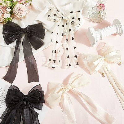5Pcs 5 Colors Cloth Bowknot Hair Barrettes PHAR-SP0001-15-1
