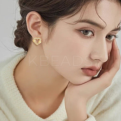 3 Pairs 3 Styles Brass Micro Pave Clear Cubic Zirconia Stud Earrings for Women EJEW-BBC0002-10-1