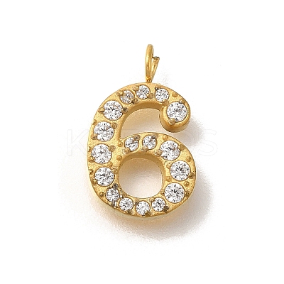 Ion Plating(IP) 304 Stainless Steel Micro Pave Cubic Zirconia Pendants STAS-H228-01G-06-1