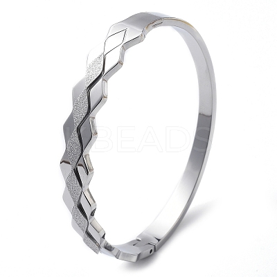 304 Stainless Steel Hinged Bangles for Women BJEW-A011-15P-1